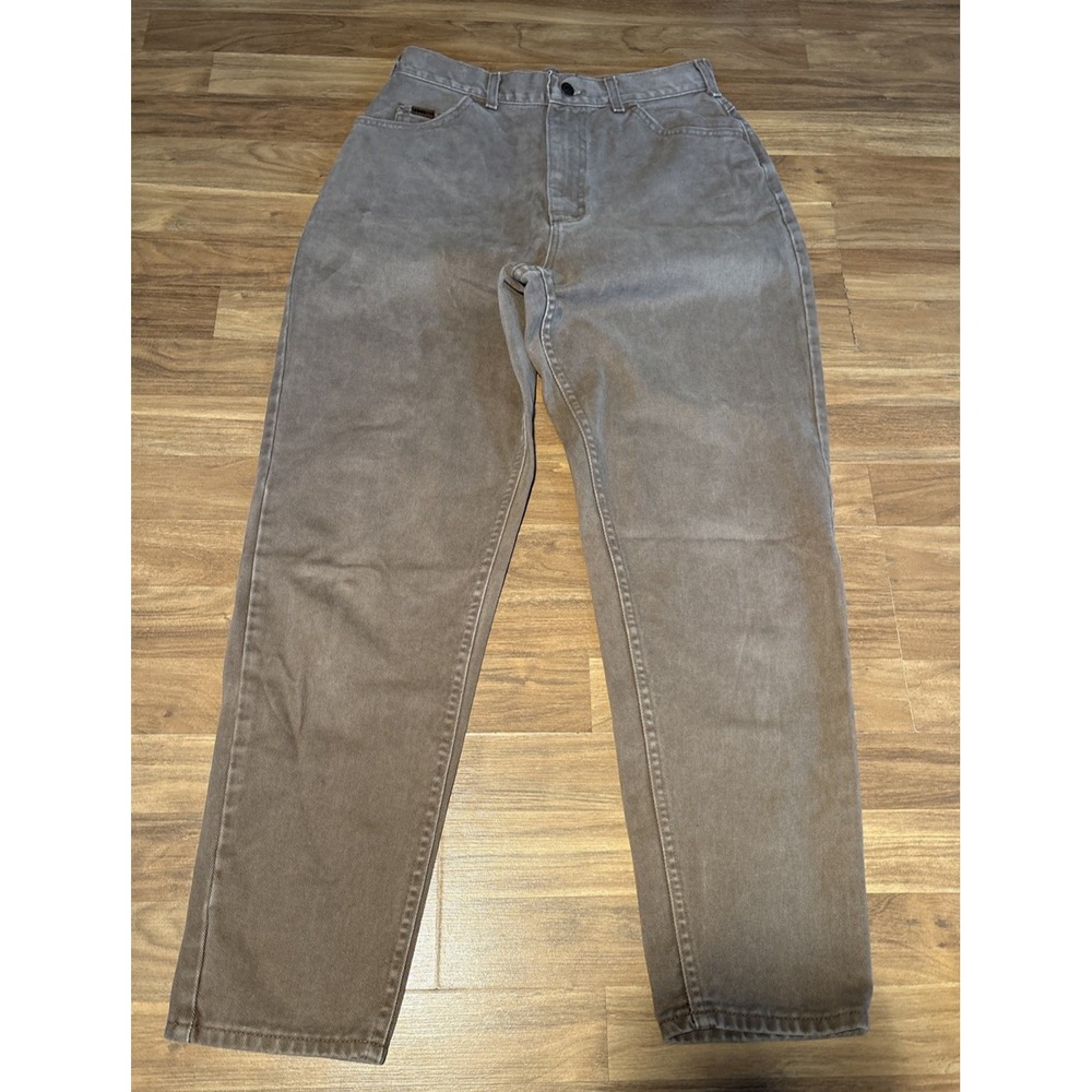 Vintage Lee High Waisted Mom Jeans Brown Tapered Leg Made in USA Size 14 Med